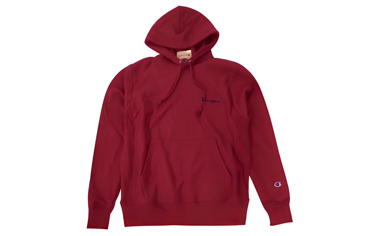 Champion Red Script Logo Embroidered Hoodie Unisex (US Version) GF68-Y07229-QWF-02