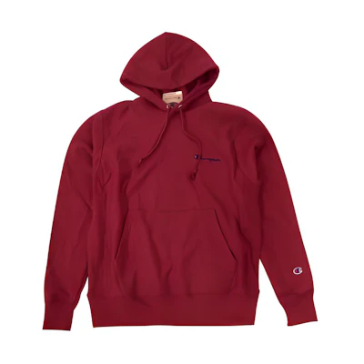 Champion Red Script Logo Embroidered Hoodie Unisex (US Version) GF68-Y07229-QWF-02