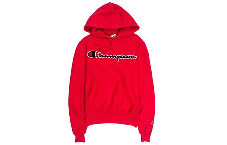 Champion Red Script Logo Fleece Sweatshirt Unisex (US Edition) GF68Y074702WC