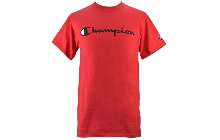 Champion Red Script Logo Short Sleeve T-Shirt Unisex US Edition GT23H-Y06794-040