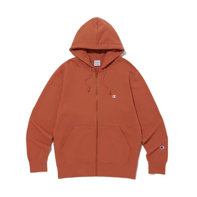 Champion Red Unisex Oversized Plain Zip-Up Hoodie CKTS3F721C2