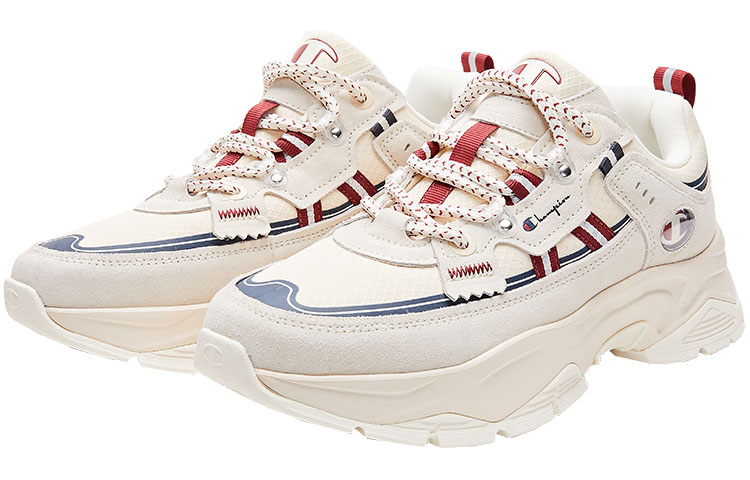 Lookbook Champion復古運動系列 Champ Tracklite 撞色低筒休閒運動增高厚底老爹鞋 白藍色
