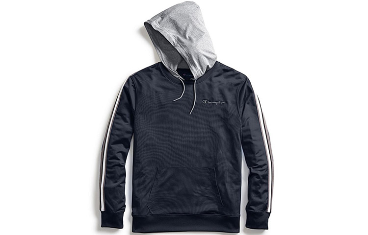 Champion Retro Striped Patchwork Hoodie Navy Unisex US Version S4523-550206-031