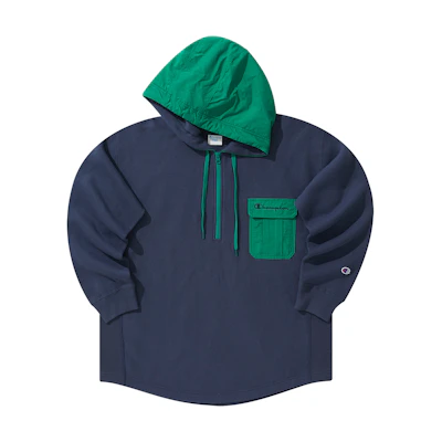 Champion Reverse Weave Colorblock Half-Zip Hoodie Japan Edition Unisex Winter Pullover C3-U121