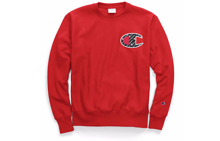 Champion Reverse Weave Oversized Logo Crewneck Sweatshirt Red Unisex GF70Y07472-02