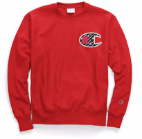 Champion Reverse Weave Oversized Logo Crewneck Sweatshirt Red Unisex GF70Y07472-02 Champion Reverse Weave Oversized Logo Crewneck Sweatshirt Red Unisex GF70Y07472-02