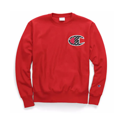 Champion Reverse Weave Oversized Logo Crewneck Sweatshirt Red Unisex GF70Y07472-02