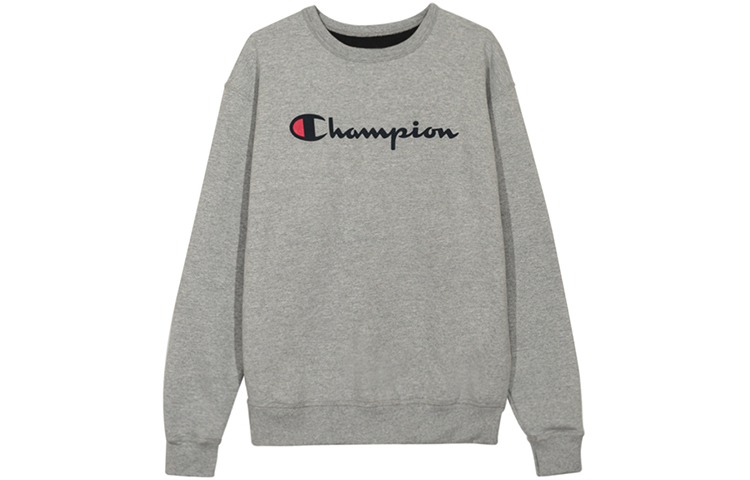 Champion Reverse Weave Script Logo Crewneck Fleece Sweatshirt Grey Unisex Winter Wear GF88H-Y06794-806