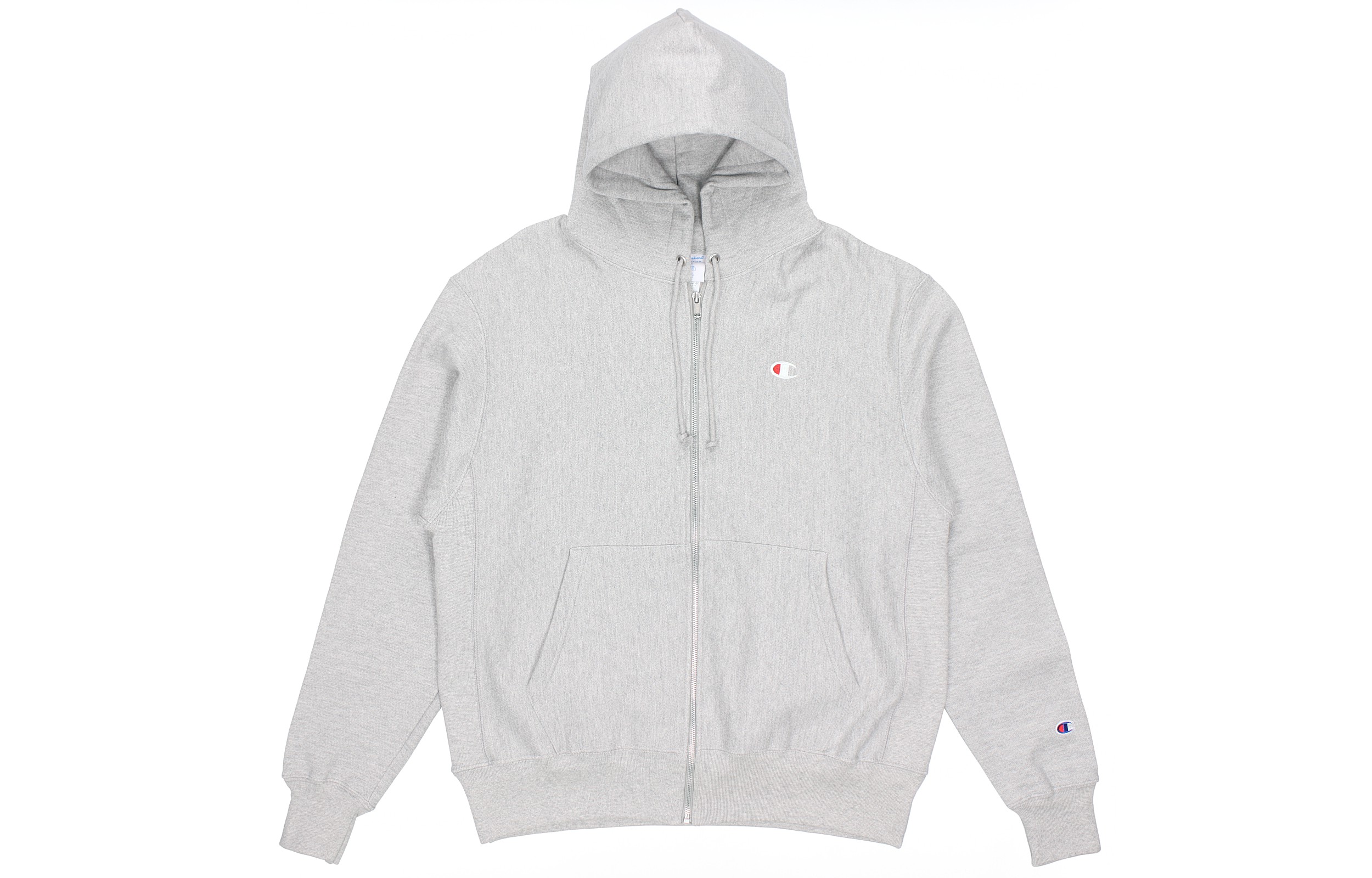 Champion Reverse Weave Small C Fleece Zip Hoodie Unisex Light Grey GF69-Y06145-1IC