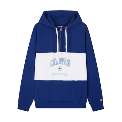 Champion Rochester SS24 Embroidered Two-Logo Colorblock Half-Zip Hoodie Unisex U4ASWEM28