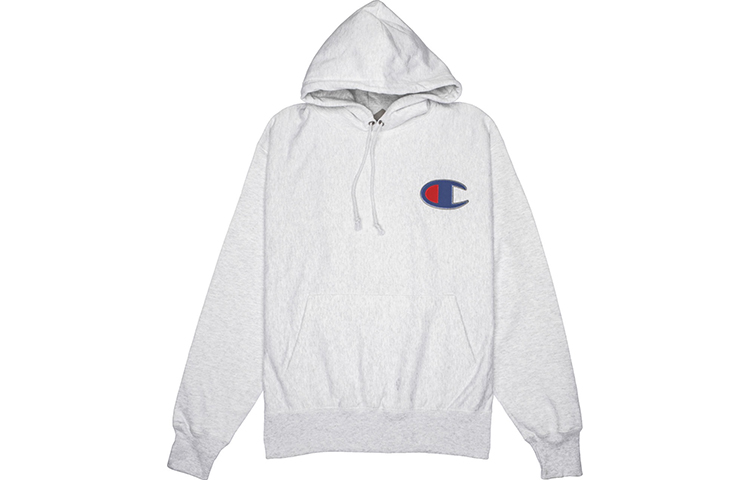 Champion RW Striped C Patch Fleece Hoodie Unisex Grey/White (US Version) GF68-Y06147-2UC