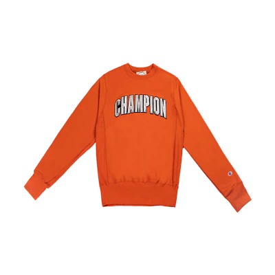 Champion Script Embroidered Fleece Pullover Hoodie Orange (Unisex, US Version) GF70-Y07987-026