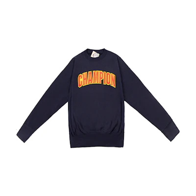 Champion Script Embroidered Fleece Pullover Hoodie Navy Unisex (US Version) GF70-Y07987-NYC
