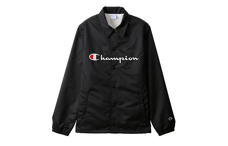 Champion Script Logo Coach Jacket Japanese Edition Black Men’s C3-R608-C090
