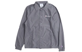Champion Script Logo Coach Jacket Lightweight Gray Unisex US Version C0126-BQ Champion Script Logo Coach Jacket Lightweight Gray Unisex US Version C0126-BQ