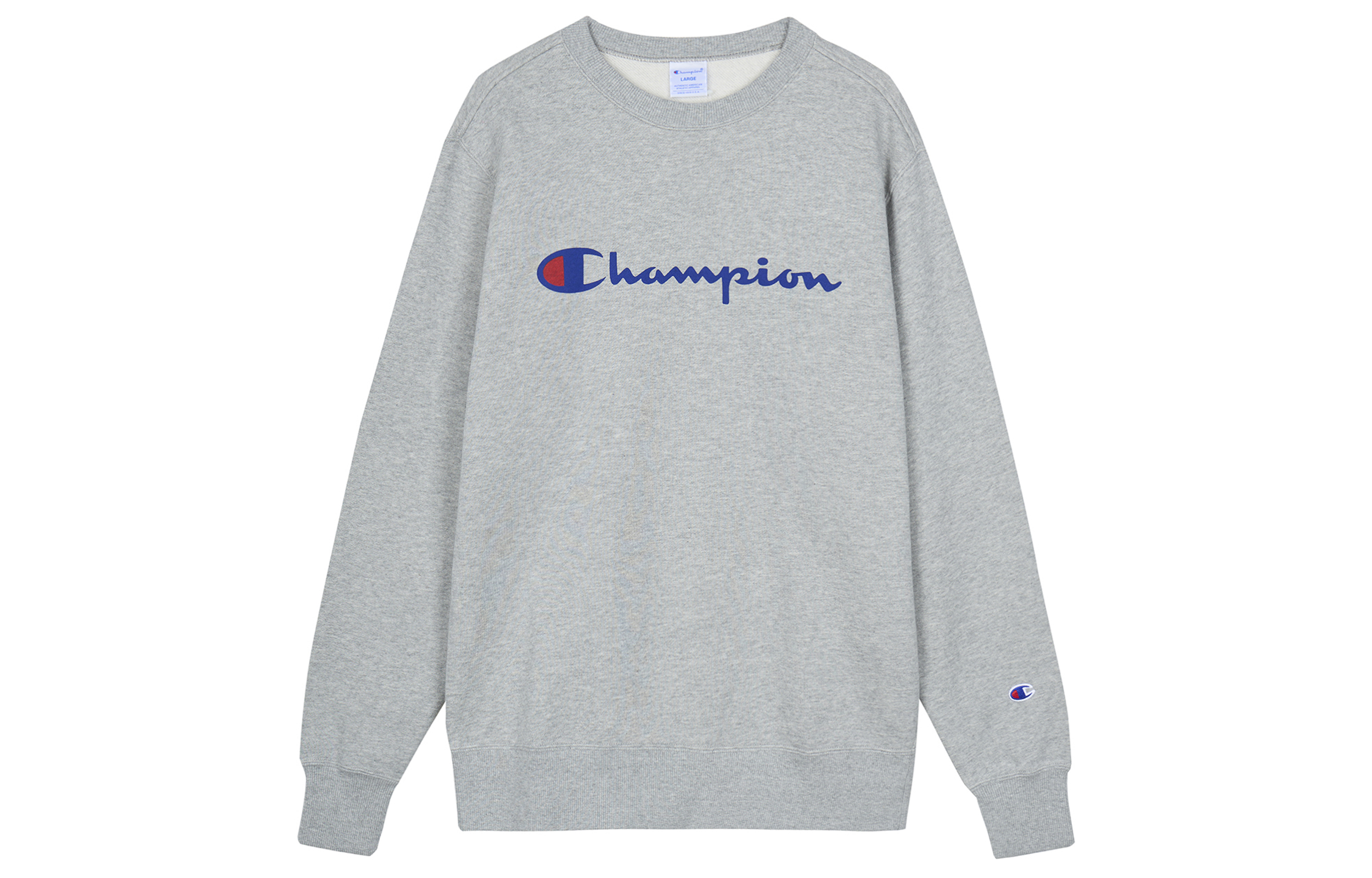 Champion Script Logo Crewneck Fleece Sweatshirt Japan Edition Light Gray Unisex C3-L023LIGHTGREY
