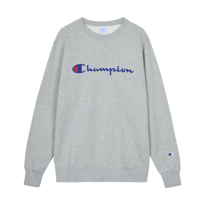 Champion Script Logo Crewneck Fleece Sweatshirt Japan Edition Light Gray Unisex C3-L023LIGHTGREY