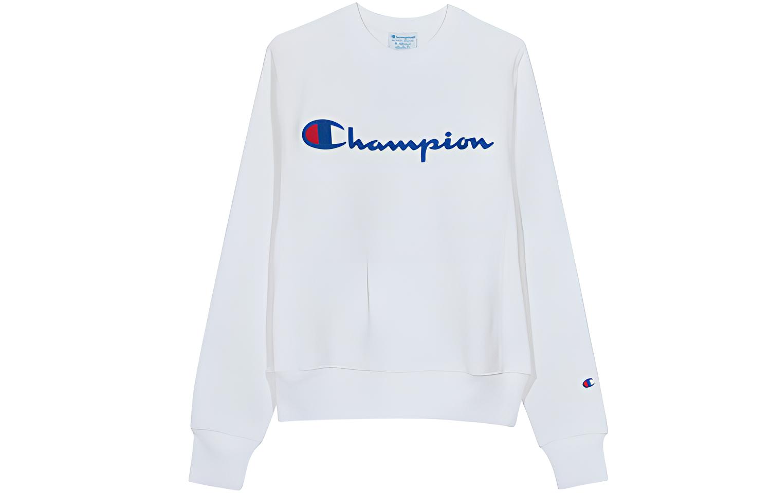 Champion Script Logo Crewneck Pullover Sweatshirt White Unisex (US Version) GF70-Y07471-WHC