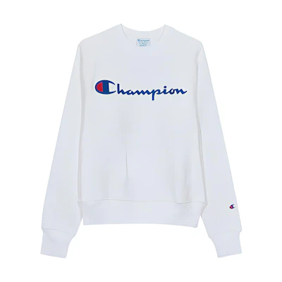 Champion Script Logo Crewneck Pullover Sweatshirt White Unisex (US Version) GF70-Y07471-WHC