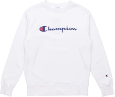 Champion Script Logo Crewneck Pullover Sweatshirt Japan Edition Unisex White C3-H004-010 Champion Script Logo Crewneck Pullover Sweatshirt Japan Edition Unisex White C3-H004-010