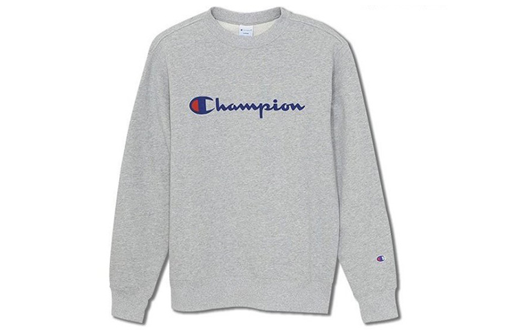 Champion Script Logo Crewneck Pullover Sweatshirt Japan Unisex - Grey C3-H004-070