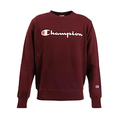 Champion Script Logo Crewneck Sweatshirt Japan Unisex Maroon Colorway C3-H004