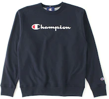 Champion Script Logo Crewneck Sweatshirt Navy Unisex (US Version) GF88H-Y06794NYC-0 Champion Script Logo Crewneck Sweatshirt Navy Unisex (US Version) GF88H-Y06794NYC-0