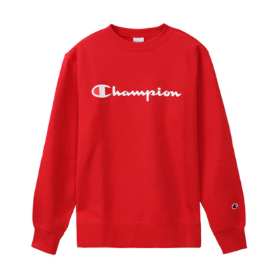 Champion Script Logo Crewneck Sweatshirt Unisex Red C3-Q002-M401