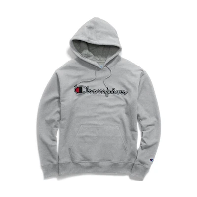 Champion Script Logo Embroidered Hoodie Unisex Grey (US Version) GF89HY07416-HUI
