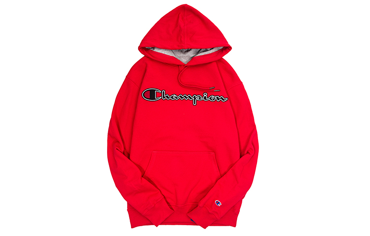 Champion Script Logo Embroidered Hoodie Unisex Red - Stylish & Comfortable Fit GF89HY07416-HONG