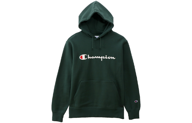 Champion Script Logo Embroidered Pullover Hoodie Green (Japan Exclusive Unisex) C3-Q107-570