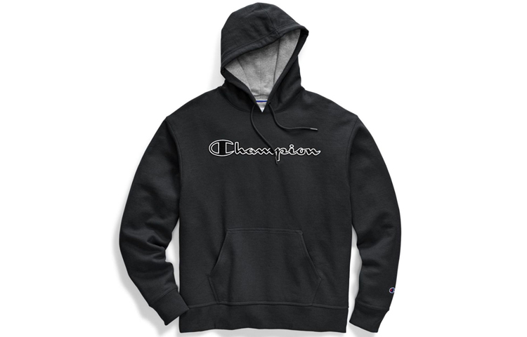Champion Script Logo Embroidered Pullover Hoodie Unisex Black (US Version) GF89H-BKC