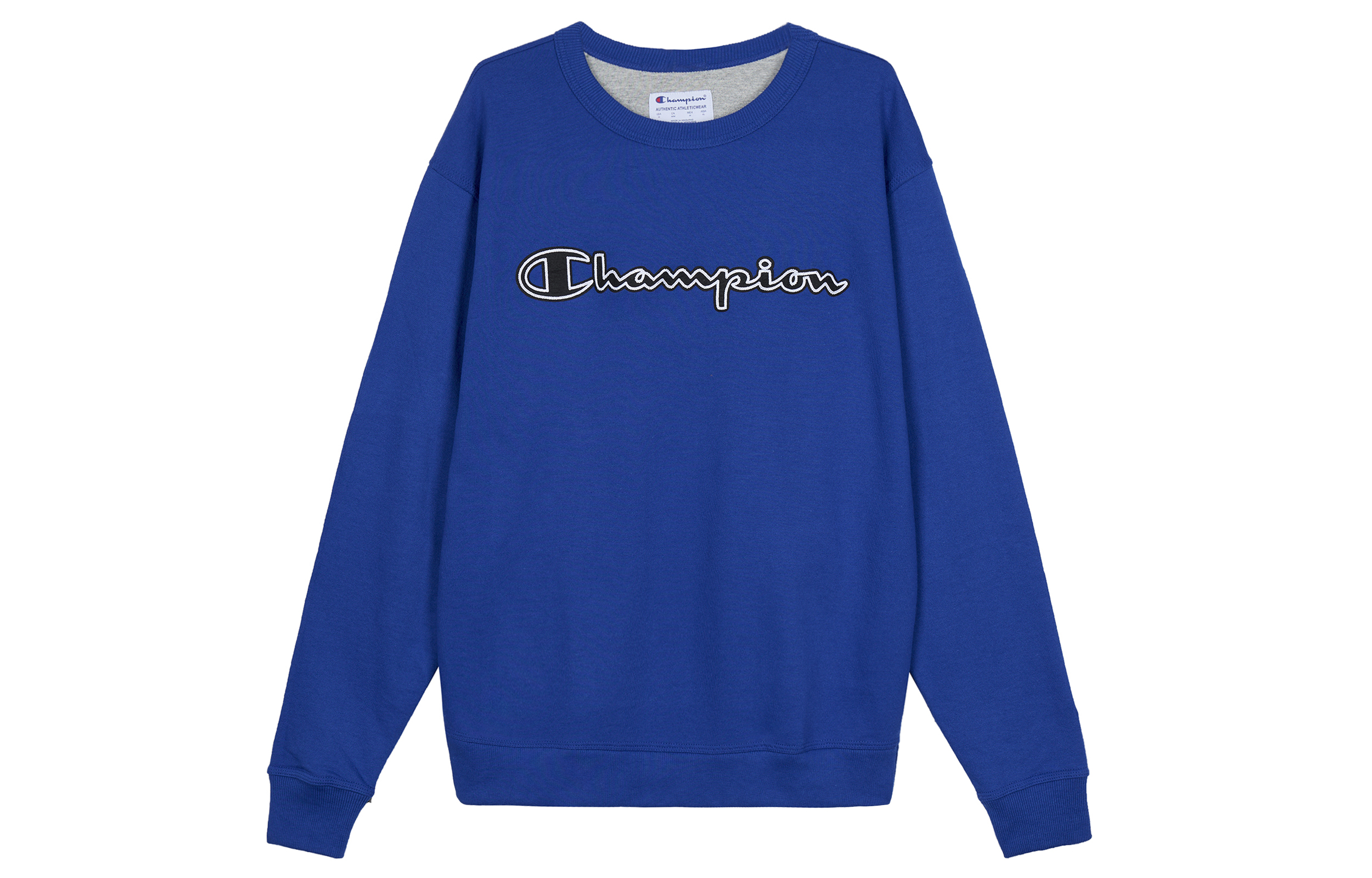 Champion Script Logo Felt Applique Fleece Sweatshirt Unisex Royal Blue情侣款 GF88H-Y07974-5EC