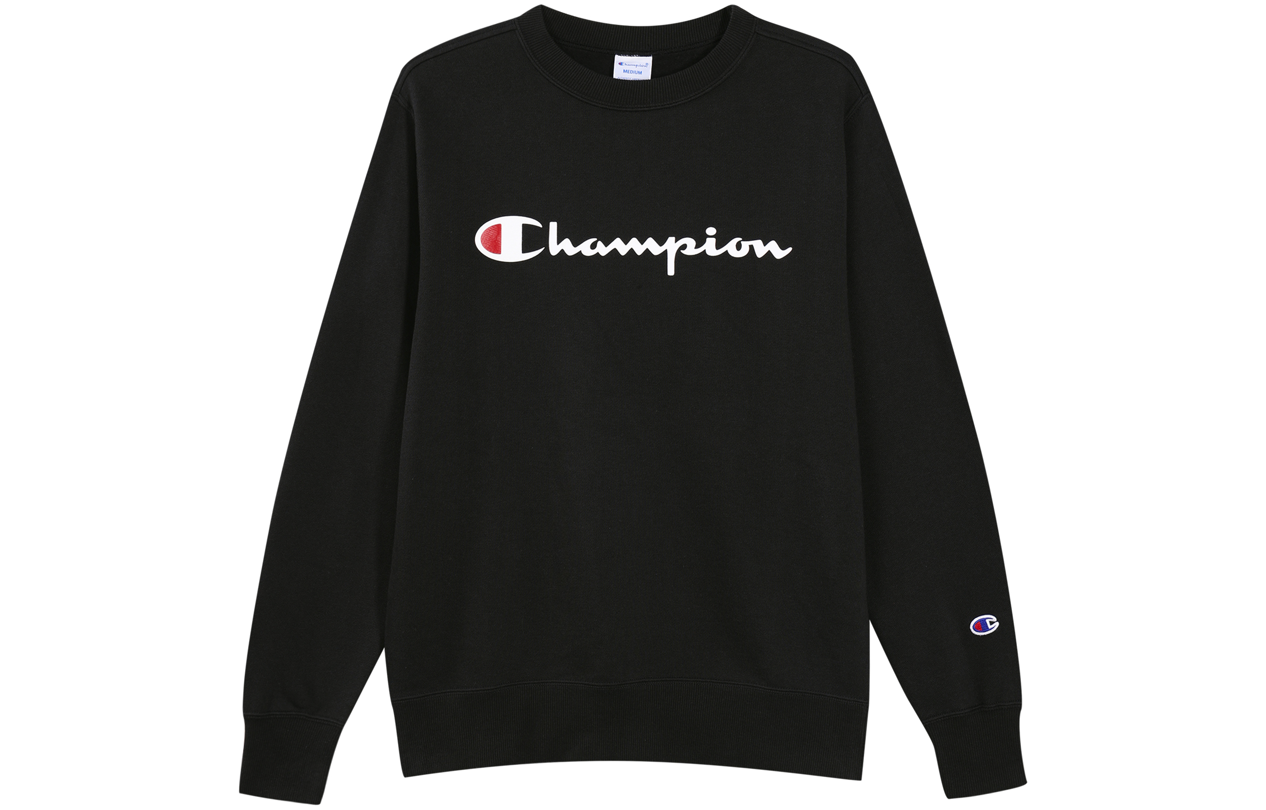 Champion Script Logo Fleece Crewneck Sweatshirt Black (Unisex Japan Version) C3-L023BLACK