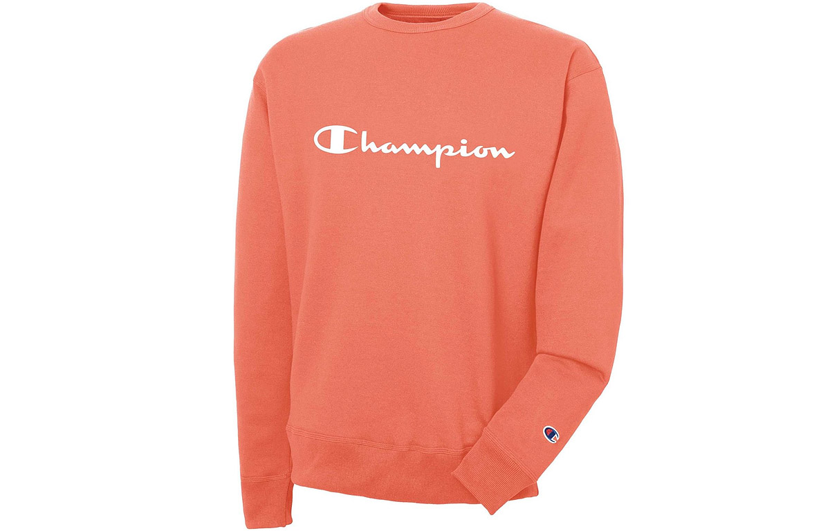 Champion Script Logo Fleece Crewneck Sweatshirt Unisex Winter Watermelon Pink GF88H-DOH