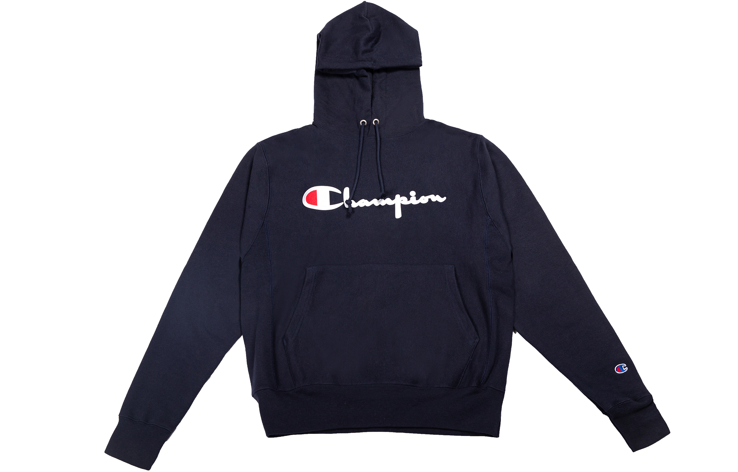 Champion Script Logo Fleece Hoodie Navy Unisex Winter Edition GF68-Y08069-NYC