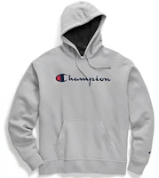 Champion Script Logo Fleece Hoodie Unisex - Light Grey GF89H-Y06794-LW Champion Script Logo Fleece Hoodie Unisex - Light Grey GF89H-Y06794-LW