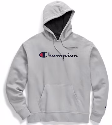 Champion Script Logo Fleece Hoodie Unisex - Light Grey GF89H-Y06794-LW Buy Champion Script Logo Fleece Hoodie Unisex - Light Grey GF89H-Y06794-LW