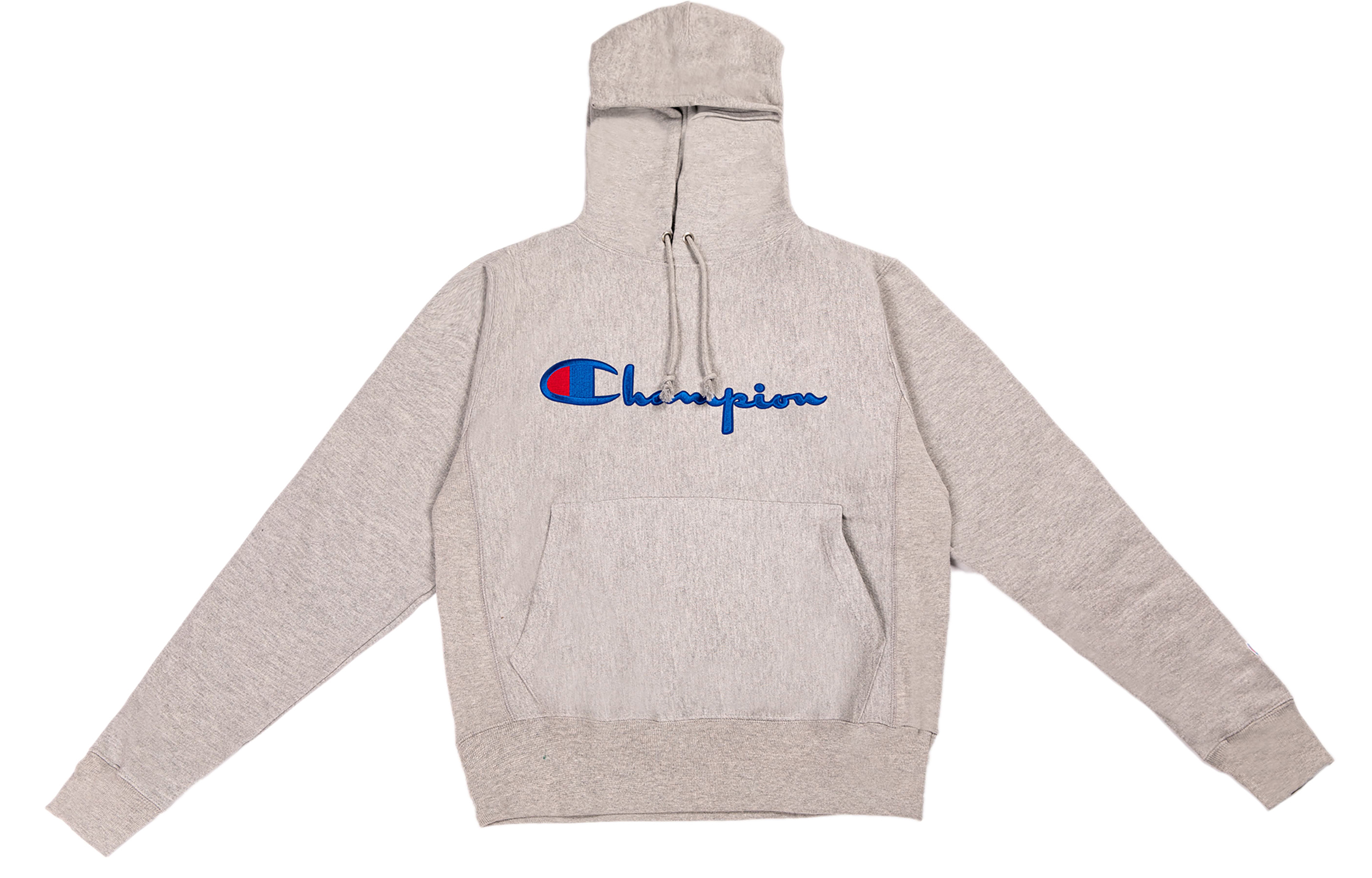 Champion Script Logo Fleece Hoodie Unisex Light Gray US Edition GF68-Y08069-1IC