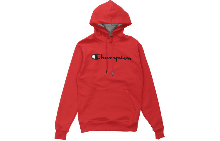 Champion Script Logo Fleece Pullover Hoodie Red Unisex US Edition GF89H-Y06794-RED