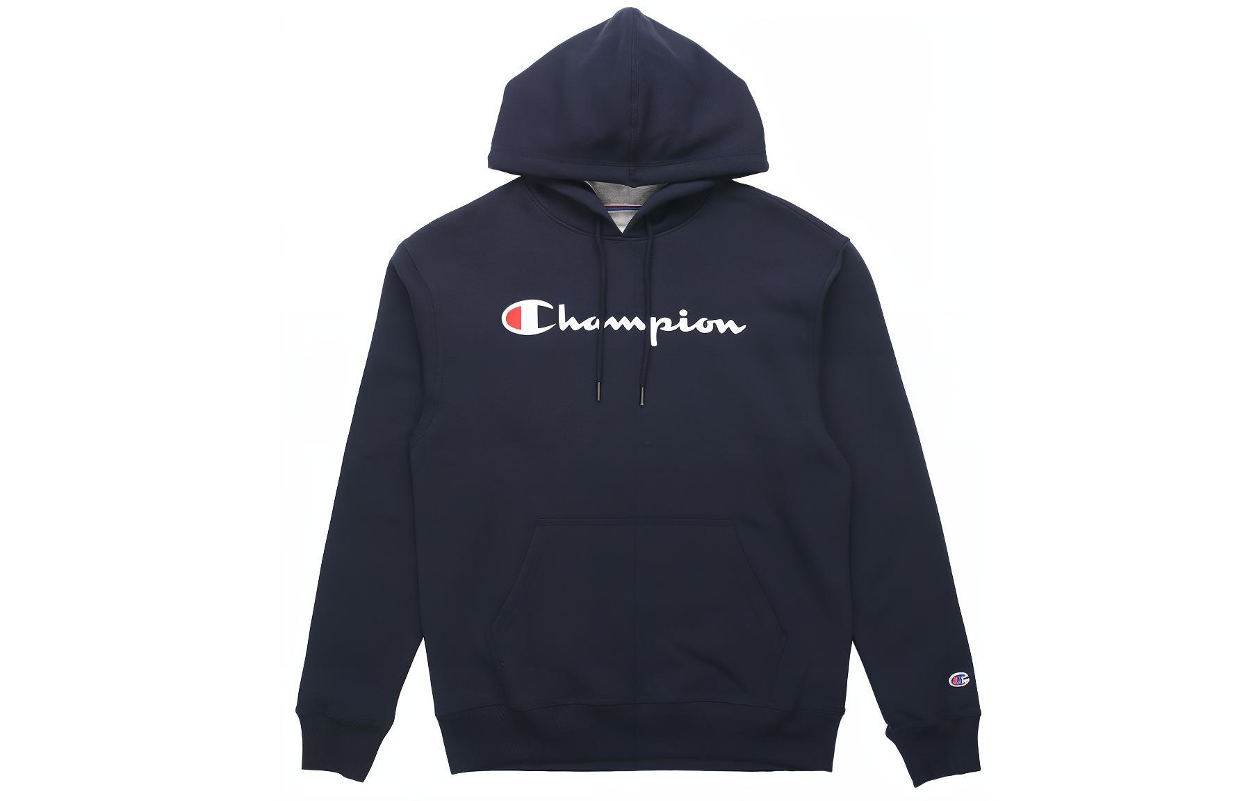Champion Script Logo Fleece Pullover Navy Unisex US Edition Sweatshirt GF89H-Y06794-NAVY