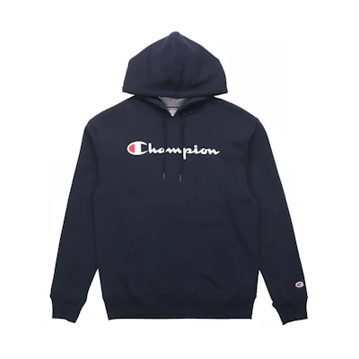 Champion Script Logo Fleece Pullover Navy Unisex US Edition Sweatshirt GF89H-Y06794-NAVY