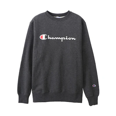 Champion Script Logo Fleece Sweatshirt Japan Edition Unisex Charcoal Gray C3-L023-089