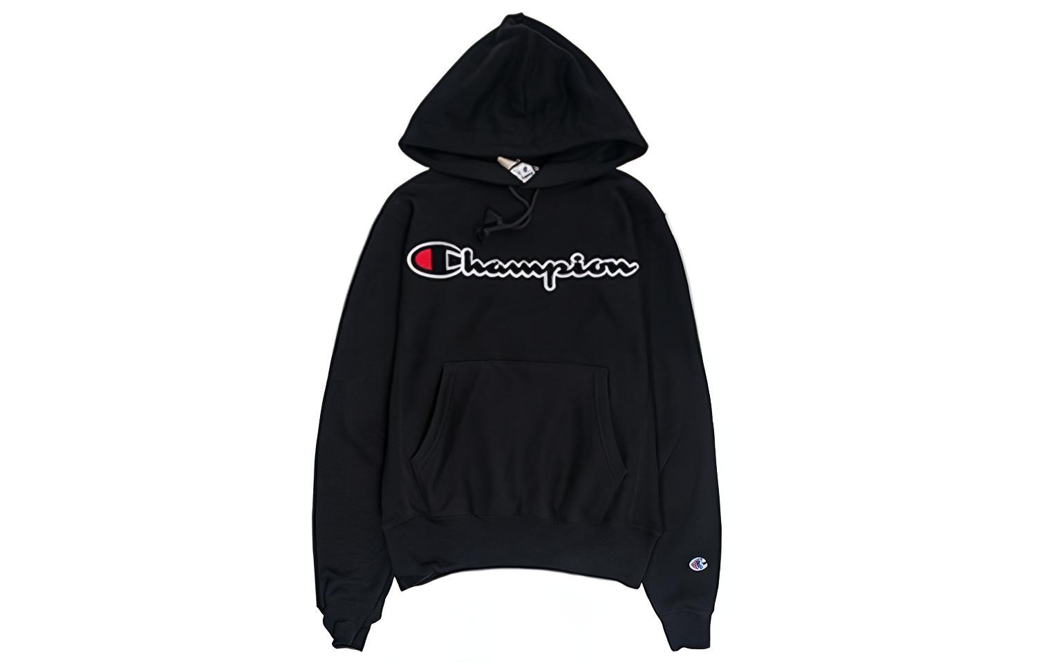 Champion Script Logo Patch Sweatshirt Black (Unisex) GF68-Y07470-BK