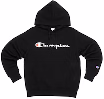 Champion Script Logo Printed Pullover Hoodie Japan Edition Unisex Black C3-Q102-M201 Champion Script Logo Printed Pullover Hoodie Japan Edition Unisex Black C3-Q102-M201