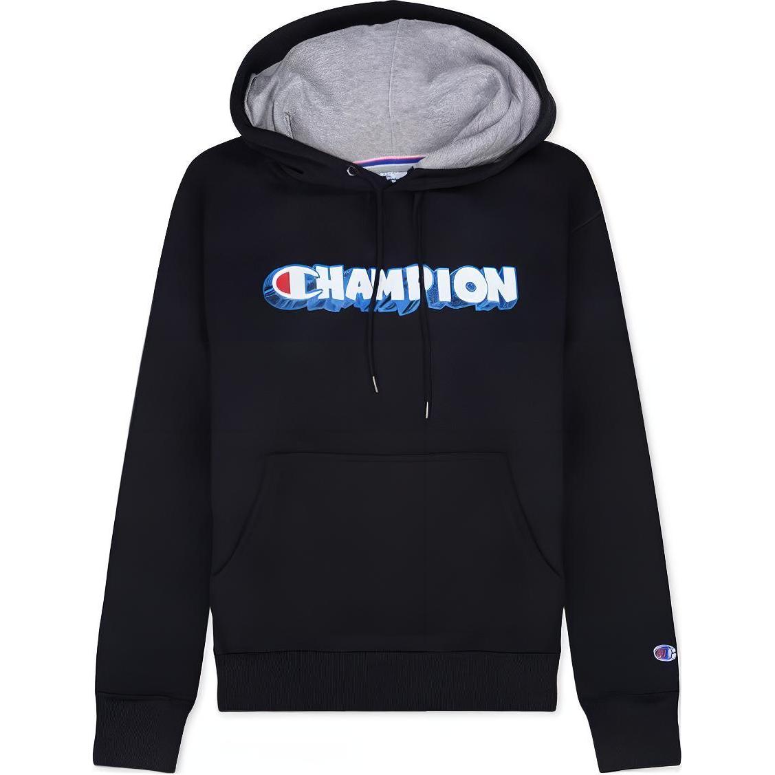 Champion Script Logo Printed Sweatshirt Unisex Black GF89H-586MZA