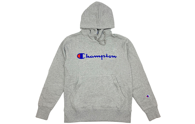 Champion Script Logo Pullover Fleece Hoodie Unisex C3-L122LIGHTGREY