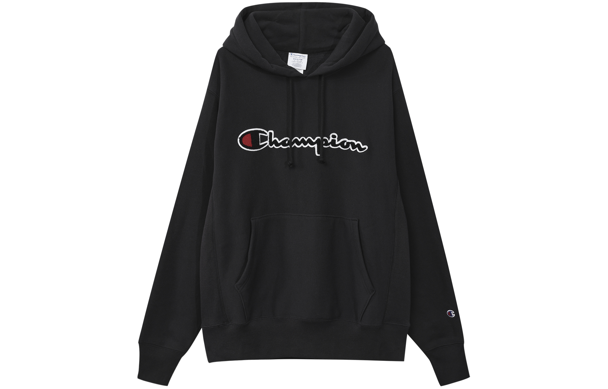 Champion Script Logo Pullover Hoodie Fleece Black (Unisex, US Version) GF68Y07470-02