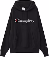 Champion Script Logo Pullover Hoodie Fleece Black (Unisex, US Version) GF68Y07470-02 Champion Script Logo Pullover Hoodie Fleece Black (Unisex, US Version) GF68Y07470-02