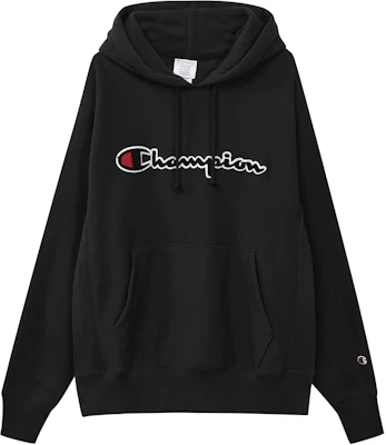 Champion Script Logo Pullover Hoodie Fleece Black (Unisex, US Version) GF68Y07470-02 Buy Champion Script Logo Pullover Hoodie Fleece Black (Unisex, US Version) GF68Y07470-02